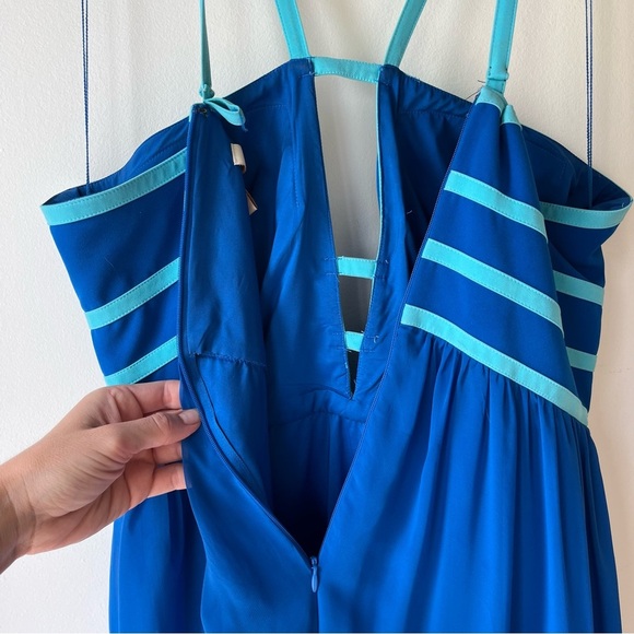 Aidan Mattox Blue Strappy Gown Size 12 – Formal Dress with Cutouts | summer maxi - Picture 7 of 15